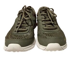 Ryka Womens Olive Green Gold Walking Shoes Leather Fabric Sneakers 7W